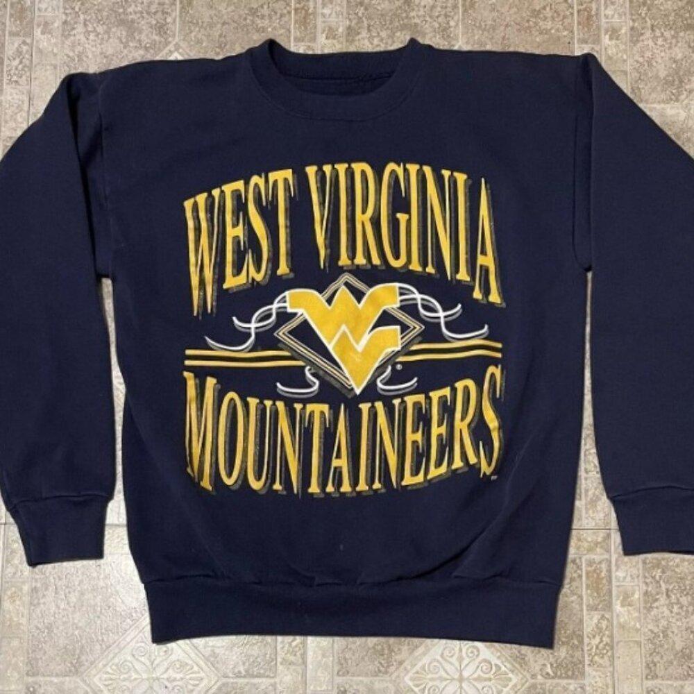 90S West Virginia Mountaineers Crewneck Graphic Sweatshirt Kj456